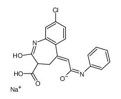 sodium,(5E)-5-(2-anilino-2-oxoethylidene)-8-chloro-2-oxo-3,4-dihydro-1H-1-benzazepine-3-carboxylate结构式