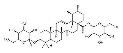 3-O-β-D-glucopyranosylursolic acid 28-O-β-D-glucopyranoside ester Structure