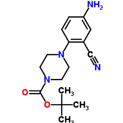tert-Butyl 4-(4-amino-2-cyanophenyl)piperazine-1-carboxylate Structure
