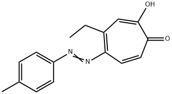 2,4,6-Cycloheptatrien-1-one, 4-ethyl-2-hydroxy-5-[2-(4-methylphenyl)diazenyl]- Structure