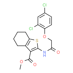 methyl 2-{[(2,4-dichlorophenoxy)acetyl]amino}-4,5,6,7-tetrahydro-1-benzothiophene-3-carboxylate结构式