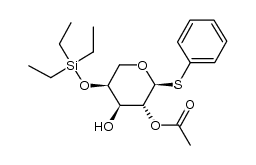 phenyl 2-O-acetyl-4-O-triethylsilyl-1-thio-1-deoxy-α-L-arabinopyranoside Structure