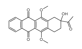 (+/-)-2-acetyl-2-hydroxy-5,12-dimethoxy-1,2,3,4-tetrahydronaphthacene-6,11-dione Structure