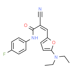 2-Propenamide,2-cyano-3-[5-(diethylamino)-2-furanyl]-N-(4-fluorophenyl)- structure