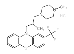 Phenothiazine, 10-[2-methyl-3- (4-methyl-1-piperazinyl)propyl]-2-(trifluoromethyl)-, di-hydrochloride结构式