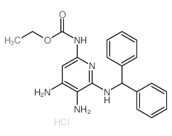 Carbamicacid, [4,5-diamino-6-[(diphenylmethyl)amino]-2-pyridinyl]-, ethyl ester,dihydrochloride (9CI) Structure