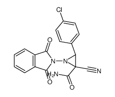 3-(4-chloro-phenyl)-2-cyano-1-phthalimido-aziridine-2-carboxylic acid amide Structure