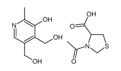 3-acetylthiazolidine-4-carboxylic acid, compound with 5-hydroxy-6-methylpyridine-3,4-dimethanol (1:1) Structure