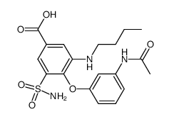 4-(3-acetamidophenoxy)-3-n-butylamino-5-sulfamoylbenzoic acid结构式