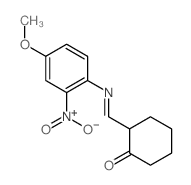 2-[(4-methoxy-2-nitro-phenyl)iminomethyl]cyclohexan-1-one structure