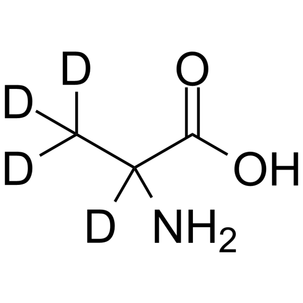 DL-丙氨酸-2,3,3,3-d4结构式