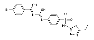 4-bromo-N-[[4-[(5-ethyl-1,3,4-thiadiazol-2-yl)sulfamoyl]phenyl]carbamothioyl]benzamide结构式