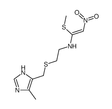 1-nitro-2-methylthio-2[2-((4-methyl-5-imidazolyl)methylthio)ethylamino] ethylene Structure