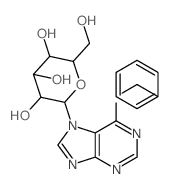 2-[6-(benzylamino)purin-7-yl]-6-(hydroxymethyl)oxane-3,4,5-triol structure