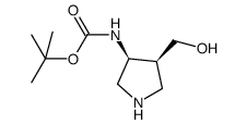 Carbamic acid, [(3S,4S)-4-(hydroxymethyl)-3-pyrrolidinyl]-, 1,1-dimethylethyl结构式