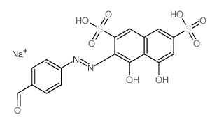 2, 7-Naphthalenedisulfonic acid, 3-[ (4-formylphenyl)azo]-4, 5-dihydroxy-, disodium salt Structure