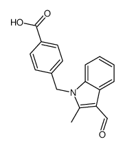 (9ci)-4-[(3-甲酰基-2-甲基-1H-吲哚-1-基)甲基]-苯甲酸结构式