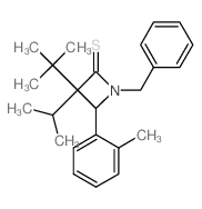 1-benzyl-4-(2-methylphenyl)-3-propan-2-yl-3-tert-butyl-azetidine-2-thione picture