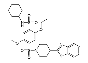 Benzenesulfonamide, 4-[[4-(2-benzothiazolyl)-1-piperidinyl]sulfonyl]-N-cyclohexyl-2,5-diethoxy- (9CI)结构式