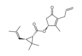 (1S)-trans-chrysanthemumic acid-((S)-3-allyl-2-methyl-4-oxo-cyclopent-2-enyl ester) Structure
