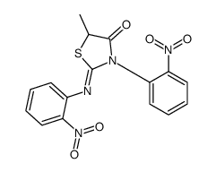 5-methyl-3-(2-nitrophenyl)-2-(2-nitrophenyl)imino-1,3-thiazolidin-4-one结构式