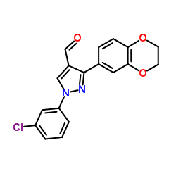 1-(3-CHLOROPHENYL)-3-(2,3-DIHYDROBENZO[B][1,4]DIOXIN-6-YL)-1H-PYRAZOLE-4-CARBALDEHYDE picture