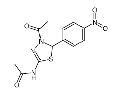 N-(4-acetyl-5-(4-nitrophenyl)-4,5-dihydro-1,3,4-thiadiazol-2-yl)acetamide Structure