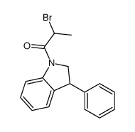 2-bromo-1-(3-phenyl-2,3-dihydroindol-1-yl)propan-1-one结构式