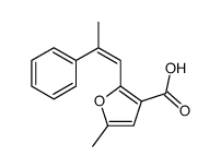 5-methyl-2-(2-phenylprop-1-enyl)furan-3-carboxylic acid结构式