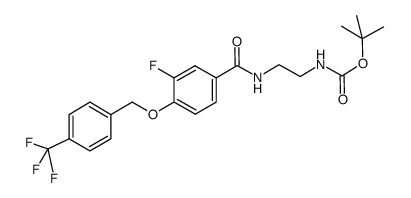 {2-[3-fluoro-4-(4-trifluoromethyl-benzyloxy)-benzoylamino]-ethyl}-carbamic acid tert-butyl ester结构式