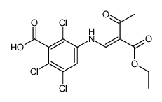 2,3,6-Trichloro-5-((E)-2-ethoxycarbonyl-3-oxo-but-1-enylamino)-benzoic acid Structure