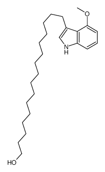 16-(4-methoxy-1H-indol-3-yl)hexadecan-1-ol结构式