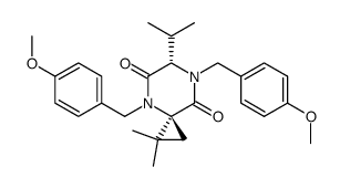 (3S,6S)-4,7-bis(4-methoxybenzyl)-1,1-dimethyl-6-isopropyl-4,7-diazaspiro[2.5]octane-5,8-dione Structure