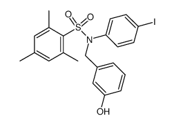 N-(3-hydroxy-benzyl)-N-(4-iodo-phenyl)-2,4,6-trimethyl-benzenesulfonamide结构式