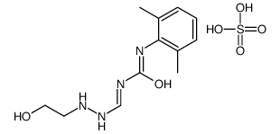 (3E)-1-(2,6-dimethylphenyl)-3-[[2-(2-hydroxyethyl)hydrazinyl]methylidene]urea,sulfuric acid Structure