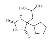 5-cyclopentyl-5-(2-methylpropyl)imidazolidine-2,4-dione结构式