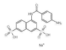 4-[(4-aminobenzoyl)amino]naphthalene-2,7-disulfonic acid结构式