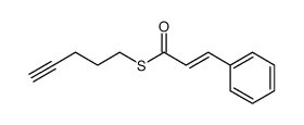 S-(pent-4-yn-1-yl) (E)-3-phenylprop-2-enethioate结构式