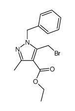 1-benzyl-5-bromomethyl-4-ethoxycarbonyl-3-methylpyrazol Structure