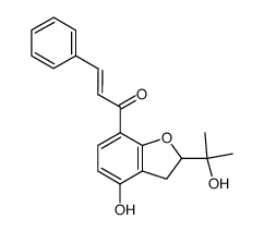 (E)-1-[2,3-Dihydro-4-hydroxy-2-(1-hydroxy-1-methylethyl)benzofuran-7-yl]-3-phenyl-2-propen-1-one Structure