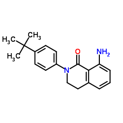 8-Amino-2-[4-(2-methyl-2-propanyl)phenyl]-3,4-dihydro-1(2H)-isoquinolinone Structure