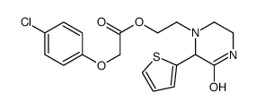 2-(3-Oxo-2-(2-thienyl)-1-piperazinyl)ethyl (4-chlorophenoxy)acetate Structure