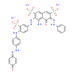 trisodium 4-amino-5-hydroxy-3-[[4-[[4-[(4-hydroxyphenyl)azo]phenyl]amino]-3-sulphonatophenyl]azo]-6-(phenylazo)naphthalene-2,7-disulphonate结构式