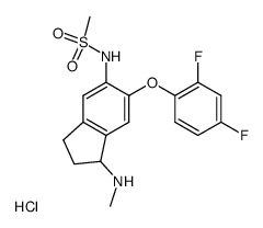 N-[6-(2,4-difluorophenoxy)-1-methylamino-5-indanyl]methanesulfonamide, hydrochloride结构式