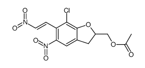 2-(acetoxymethyl)-7-chloro-2,3-dihydro-5-nitro-6-(β-nitrovinyl)benzofuran结构式