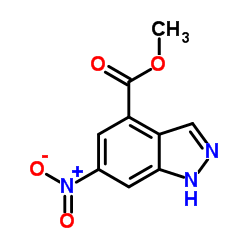 6-硝基-吲唑-4-羧酸甲酯结构式