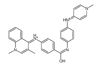 4-[(1,3-dimethylquinolin-1-ium-4-yl)amino]-N-[4-[(1-methylpyridin-1-ium-4-yl)amino]phenyl]benzamide Structure