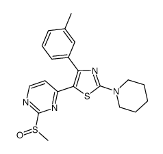 2-methanesulfinyl-4-[2-piperidin-1-yl-4-(3-methylphenyl)thiazol-5-yl]pyrimidine结构式