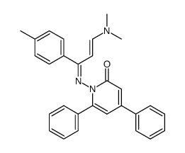 1-((3-(dimethylamino)-1-(p-tolyl)allylidene)amino)-4,6-diphenylpyridin-2(1H)-one结构式