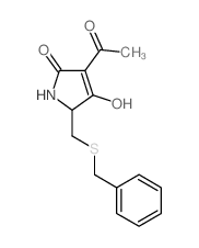 4-acetyl-2-(benzylsulfanylmethyl)-5-hydroxy-1,2-dihydropyrrol-3-one结构式
